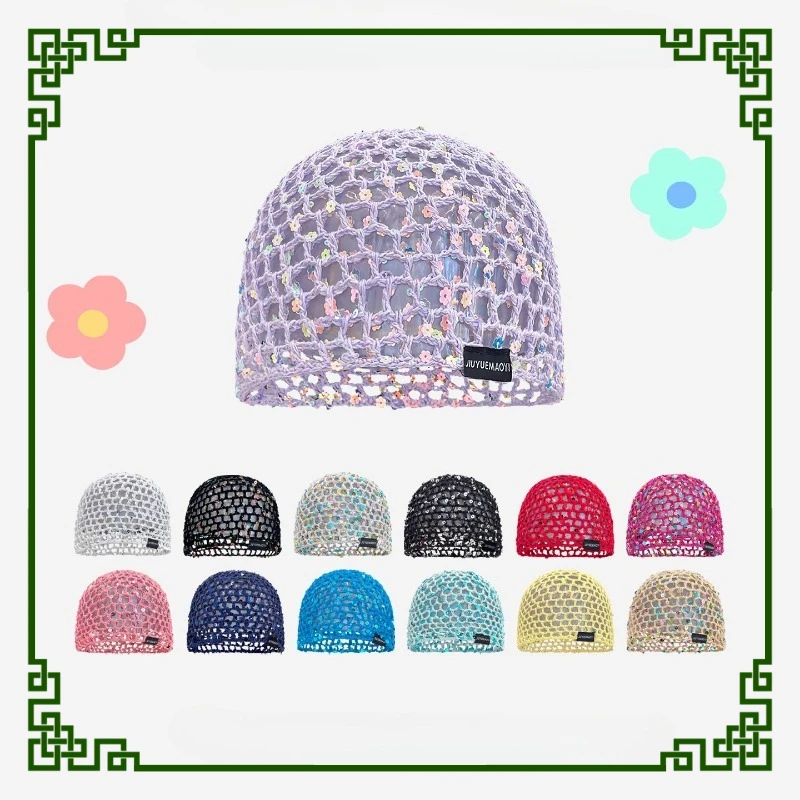 New Japanese Personalized Hollow Sequined Mesh Pullover Hat Women's Summer Hand-woven Dome Short-brimmed Skull Beanie Cap
New Japanese Personalized Hollow Sequined Mesh Pullover Hat Women's Summer Hand-woven Dome Short-brimmed Skull Beanie Cap