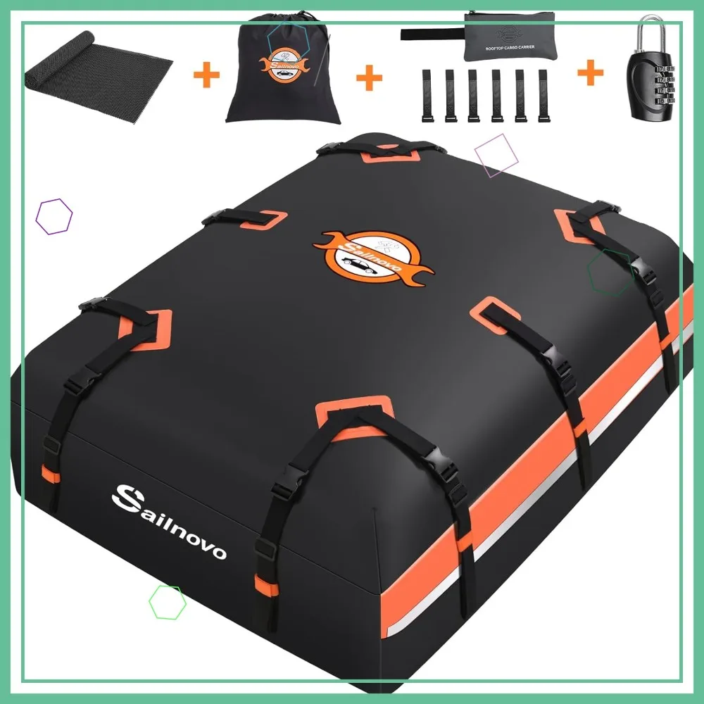 21 Cubic Feet Car Rooftop Cargo Carrier, Waterproof 1000D PVC Roof Bag with Anti-Slip Mat & Lock
21 Cubic Feet Car Rooftop Cargo Carrier, Waterproof 1000D PVC Roof Bag with Anti-Slip Mat & Lock