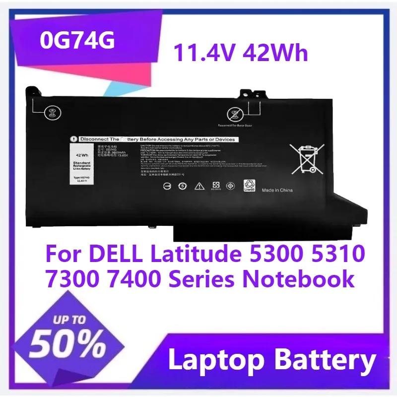 0G74G Аккумулятор для ноутбука DELL Latitude 5300 5310 7300 7400 серии OG74G 02PFPW 11,4 В 42 Втч 3600 мАч
0G74G Аккумулятор для ноутбука DELL Latitude 5300 5310 7300 7400 серии OG74G 02PFPW 11,4 В 42 Втч 3600 мАч