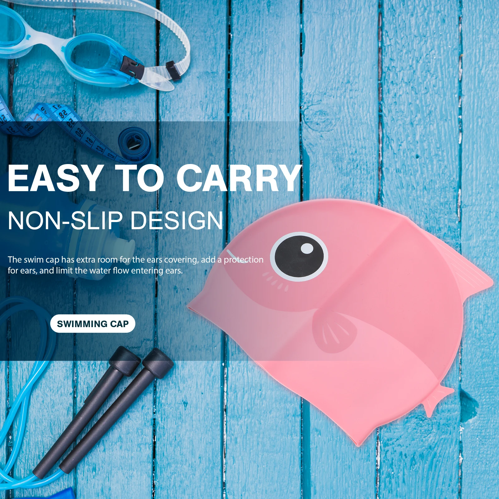 Lightweight Silicone Cartoon Swimcap for Toddlers Extended Brim Protects Hair Keeps Cap in Place during Swimming
Lightweight Silicone Cartoon Swimcap for Toddlers Extended Brim Protects Hair Keeps Cap in Place during Swimming