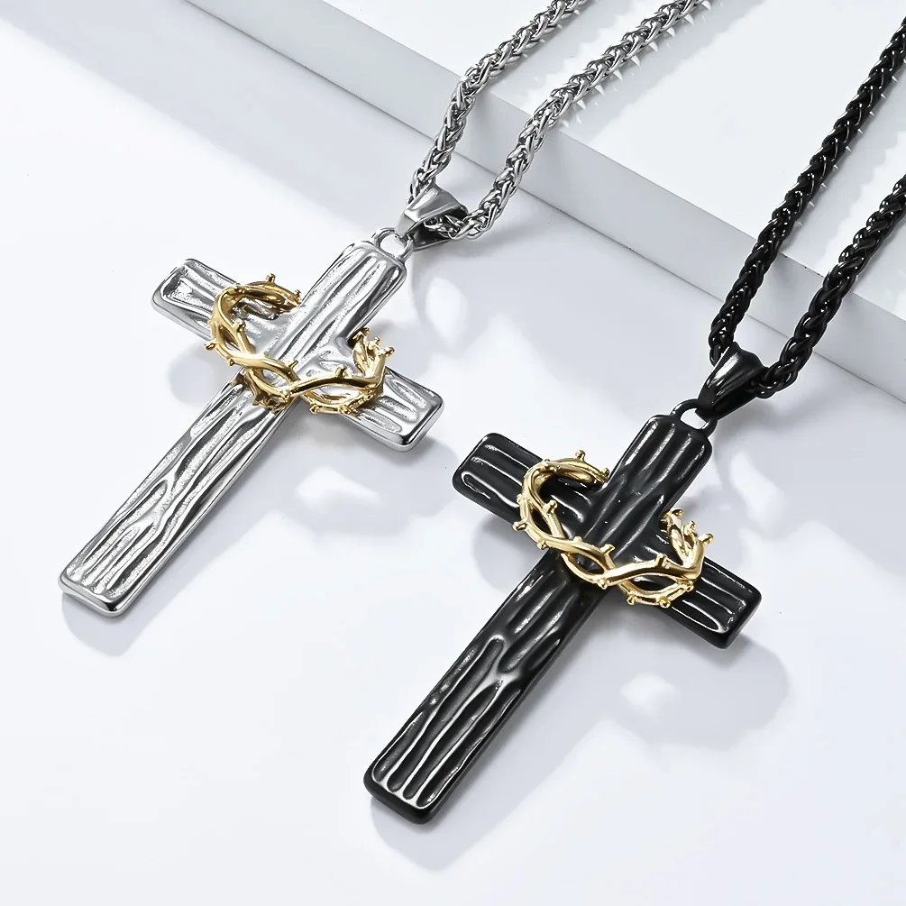 2025 New Men Jesus Christ Cross Necklace Stainless Steel Pendant Chain Crown of Thorns
2025 New Men Jesus Christ Cross Necklace Stainless Steel Pendant Chain Crown of Thorns