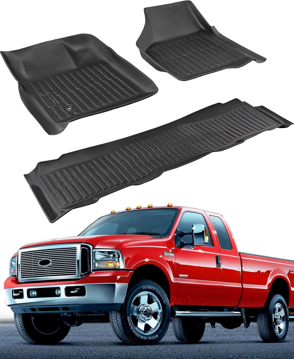 Heavy-Duty All-Weather Floor Mats for Ford F-250/F-350/F-450 1999-2007 Crew Cab, Non-Slip Rubber Front & Rear
Heavy-Duty All-Weather Floor Mats for Ford F-250/F-350/F-450 1999-2007 Crew Cab, Non-Slip Rubber Front & Rear