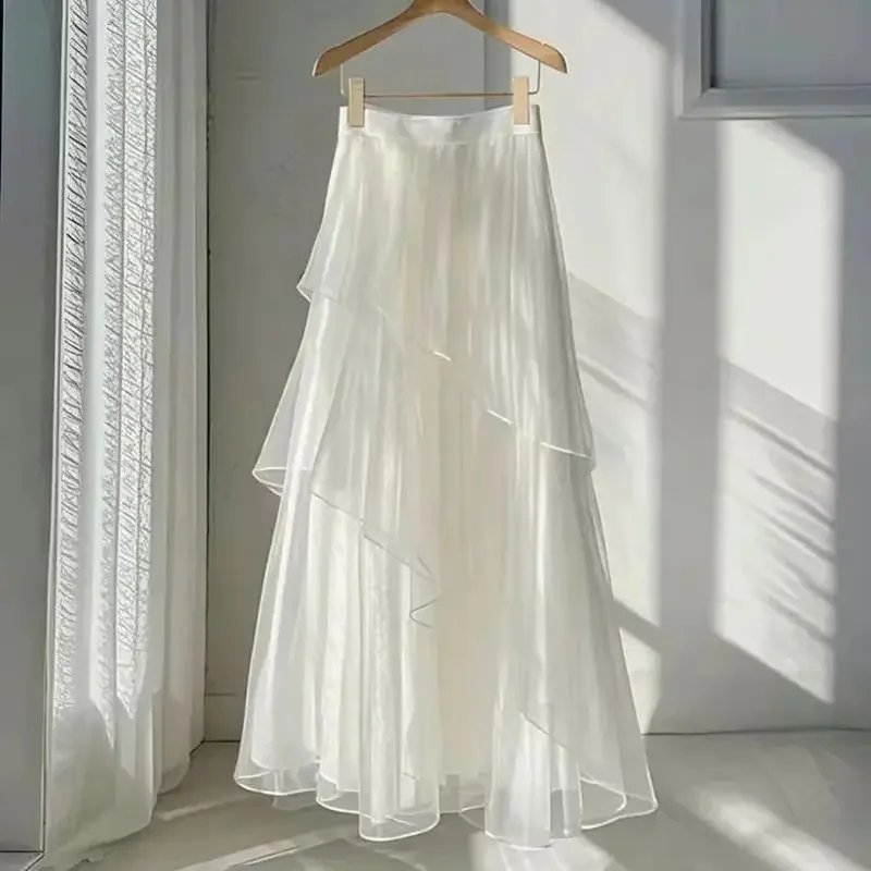 New Summer Fashion Mesh Long Skirt Women High Waist A-Line Multi Layered Ruffles Tutu Midi Skirts Casual Holidays Jupe
New Summer Fashion Mesh Long Skirt Women High Waist A-Line Multi Layered Ruffles Tutu Midi Skirts Casual Holidays Jupe