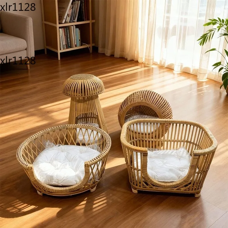 Natural Rattan Woven Pet Bed Breathable Cat Dog Nest Soft Cushion Four Seasons Universal
Natural Rattan Woven Pet Bed Breathable Cat Dog Nest Soft Cushion Four Seasons Universal