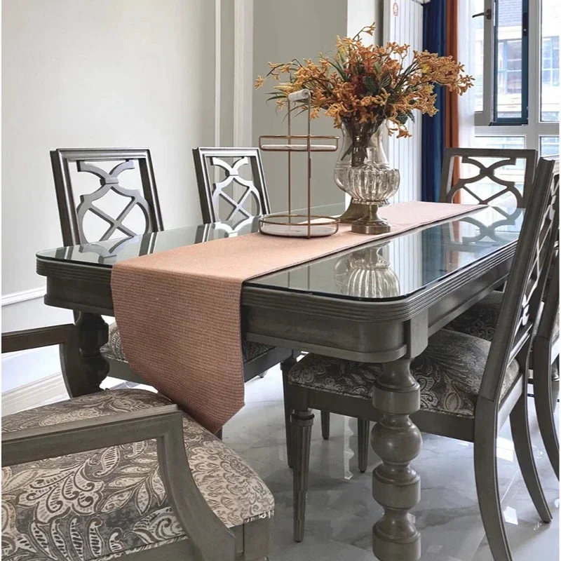 Роскошный обеденный стол и набор стульев из цельного дерева, прямоугольный обеденный стол из цельного дерева, высококачественная серая мебель с художественными чернилами
Роскошный обеденный стол и набор стульев из цельного дерева, прямоугольный обеденный стол из цельного дерева, высококачественная серая мебель с художественными чернилами