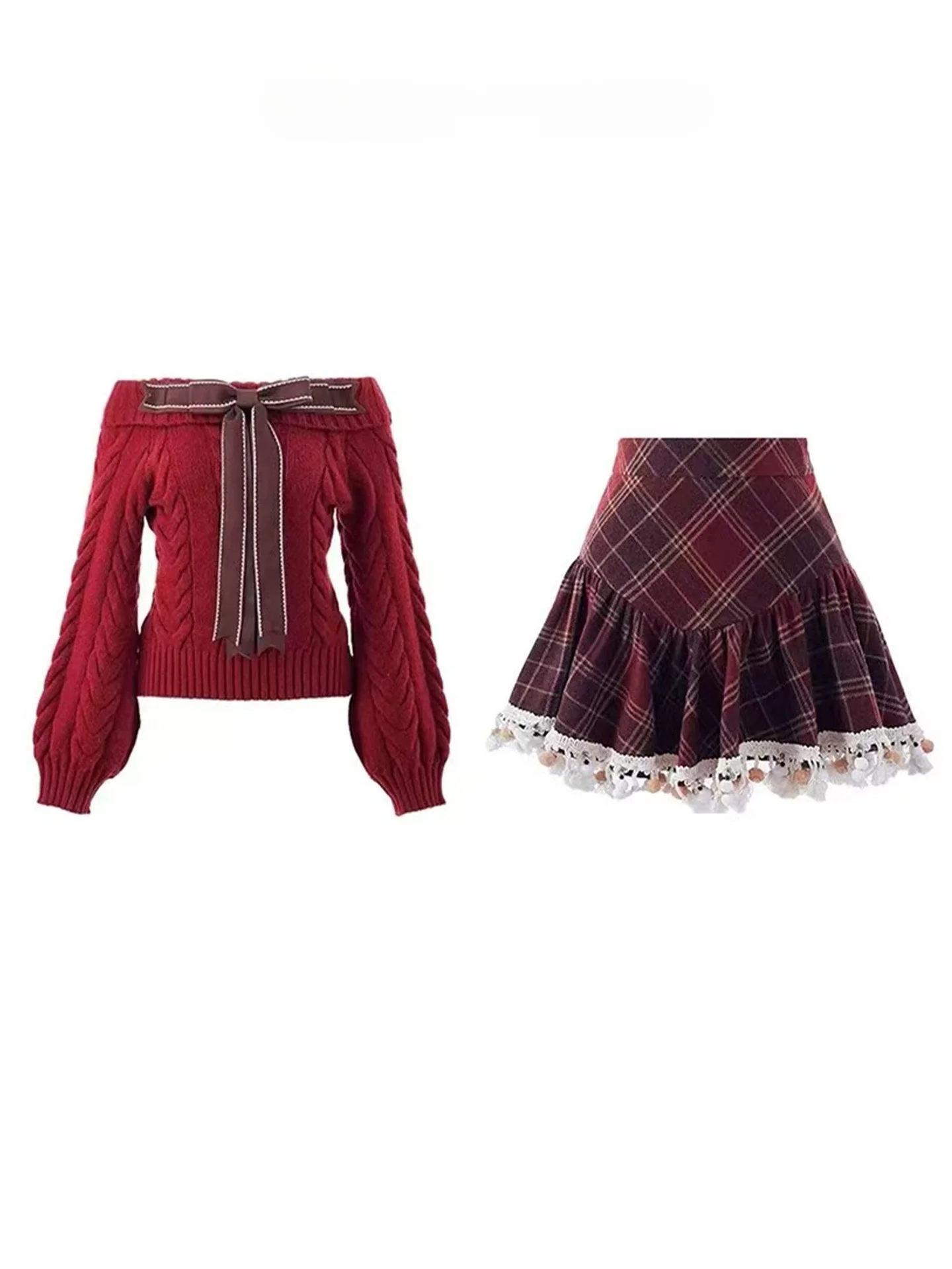 Красный свитер Dr Set Женский модный новогодний наряд Юбка с высокой талией и длинным светящимся узлом Sweet Sle Ensemble
Красный свитер Dr Set Женский модный новогодний наряд Юбка с высокой талией и длинным светящимся узлом Sweet Sle Ensemble