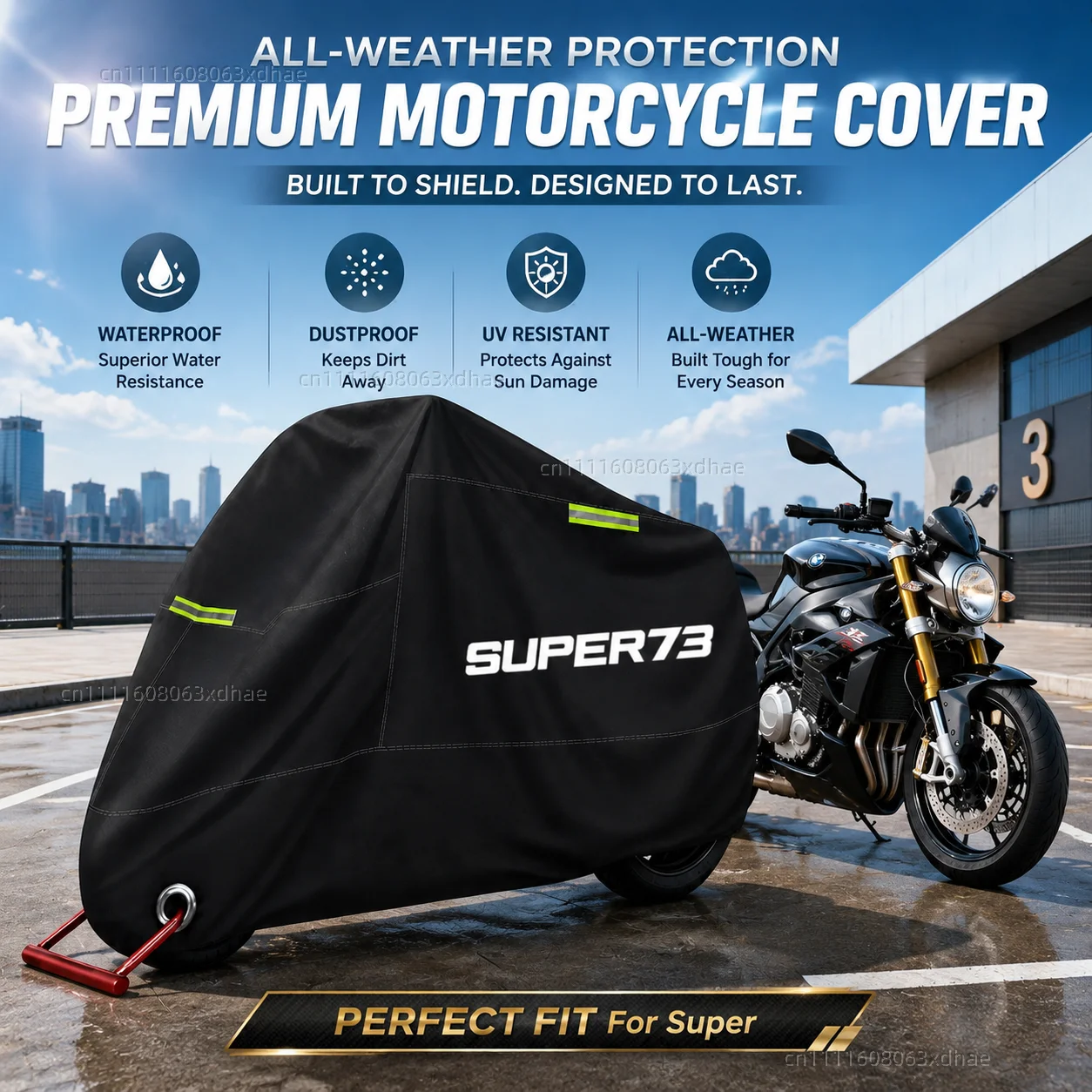 Premium Motorcycle Cover All Weather Dust Rain UV Protection 190T Oxford Cloth For For Super 73-S1 73-S2 73-Z1 73-ZX 73-RX
Premium Motorcycle Cover All Weather Dust Rain UV Protection 190T Oxford Cloth For For Super 73-S1 73-S2 73-Z1 73-ZX 73-RX