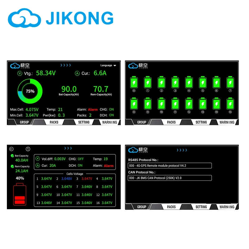 JIKONG BMS 4.3 inch V19 Smart Touch Screen Display only for JK V19 Inverter BMS Accessories Intelligent Battery Level Indicator
JIKONG BMS 4.3 inch V19 Smart Touch Screen Display only for JK V19 Inverter BMS Accessories Intelligent Battery Level Indicator