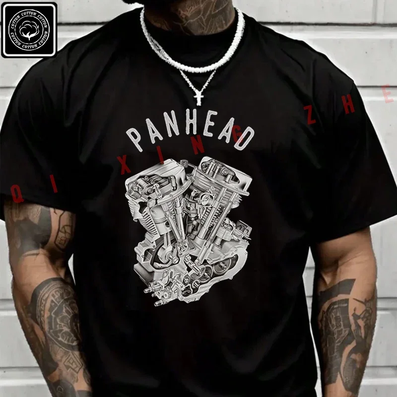 Men's And Women's T-shirt Summer New Moto Cotton Tee Vintage PanHead V-Twin Engine Cutaway Motorcycle Short-sleeved Top
Men's And Women's T-shirt Summer New Moto Cotton Tee Vintage PanHead V-Twin Engine Cutaway Motorcycle Short-sleeved Top