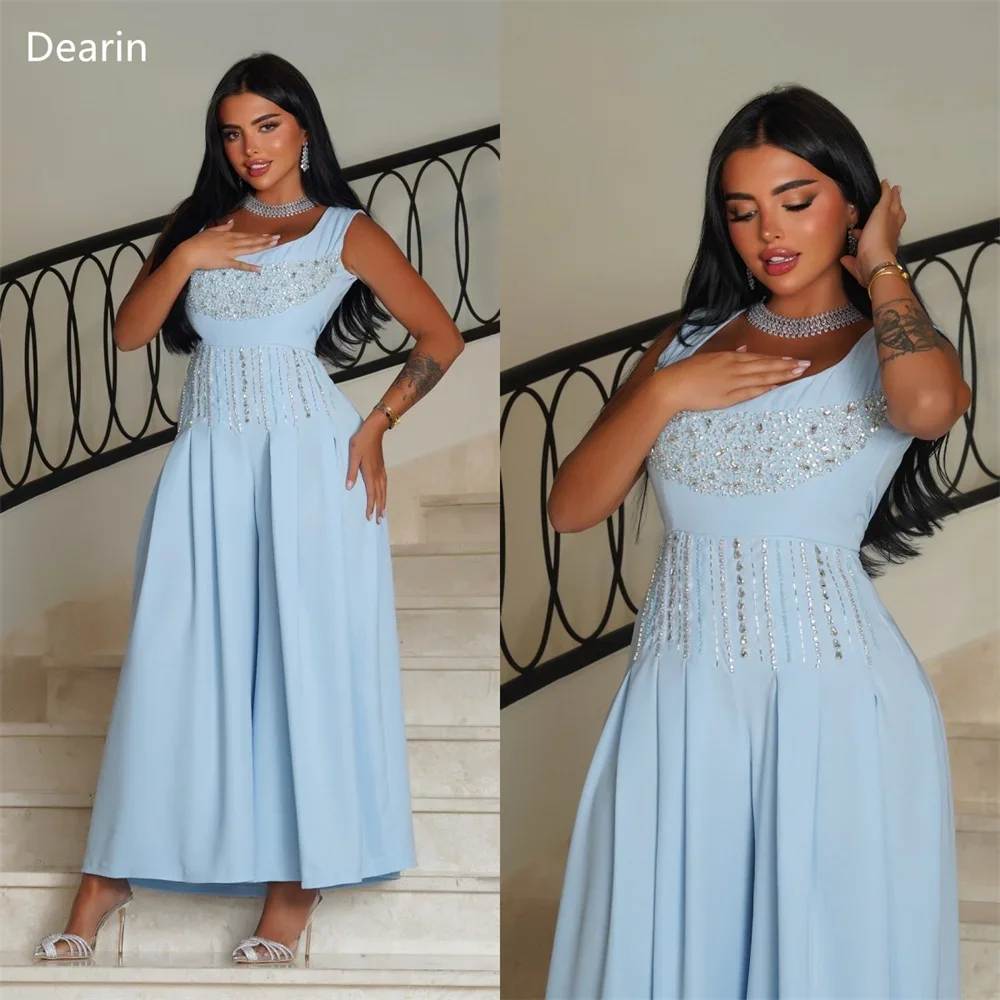 Customized Formal Gown Dearin Shoulder Girdle A-line Ankle Length Skirts Draped Beading Bespoke Occasion Dresses Saudi Arabia Pr
Customized Formal Gown Dearin Shoulder Girdle A-line Ankle Length Skirts Draped Beading Bespoke Occasion Dresses Saudi Arabia Pr