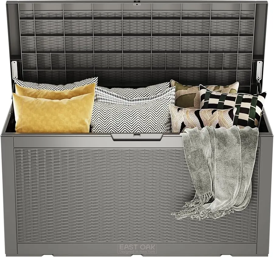 Outdoor Storage Box, 100 Gallon Deck Box, Waterproof Resin Storage Bench for Patio Cushions, Gardening Tools, Pool Accessories,
Outdoor Storage Box, 100 Gallon Deck Box, Waterproof Resin Storage Bench for Patio Cushions, Gardening Tools, Pool Accessories,