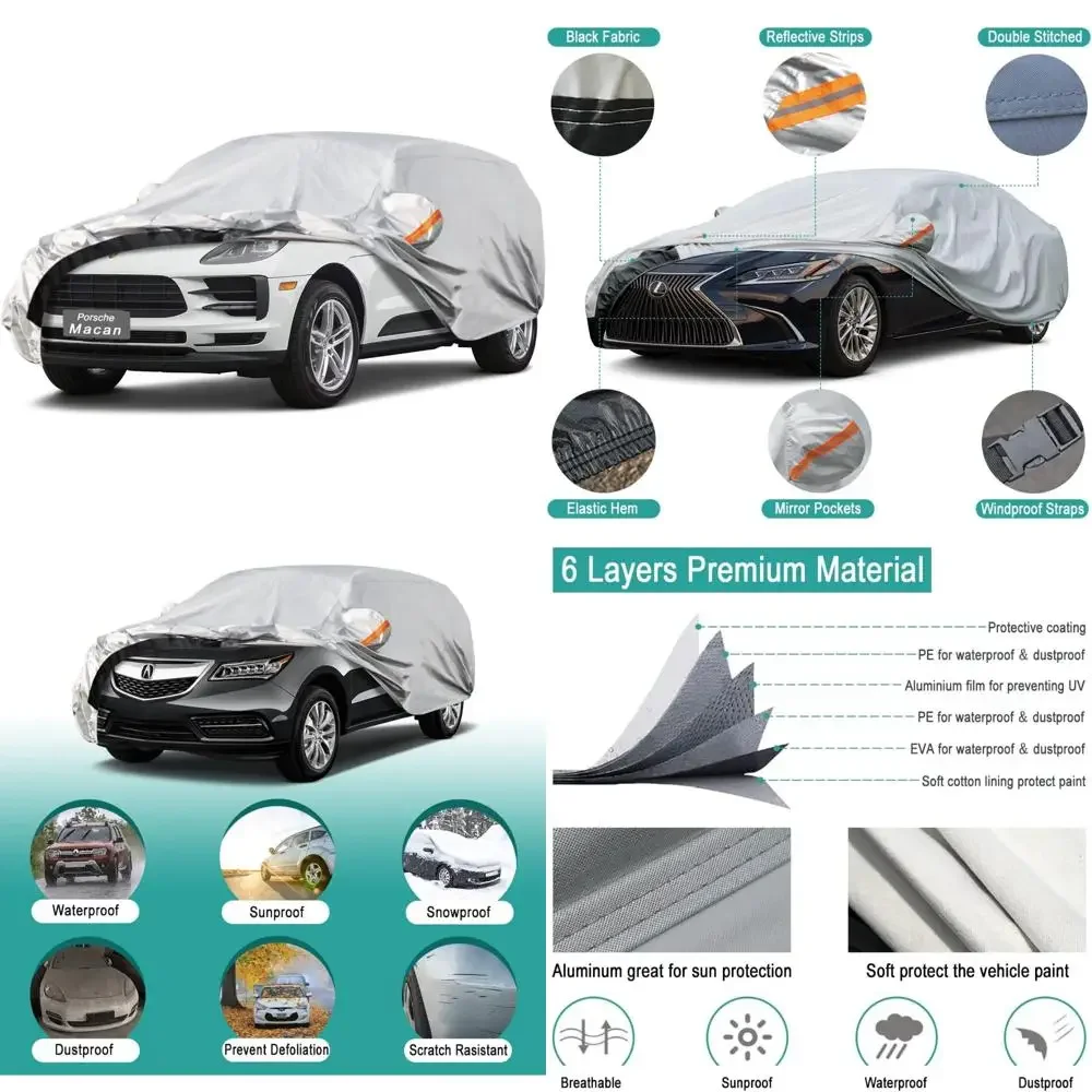 Waterproof Heavy Duty Outdoor Car Cover - All Weather Protection for SUVs, Snow, Sun, Rain, UV Guard, Custom Fit for Macan 2014-
Waterproof Heavy Duty Outdoor Car Cover - All Weather Protection for SUVs, Snow, Sun, Rain, UV Guard, Custom Fit for Macan 2014-