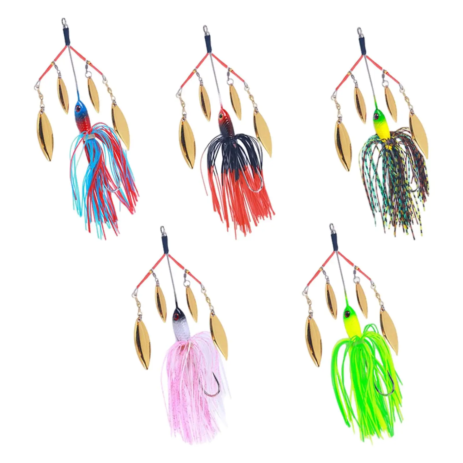 5Pcs Fishing Lures Spinnerbait Fly Fishing Lures Portable Silk Prawns Bass Lures Blade for Crappie Bass Walleye Steelhead Trout
5Pcs Fishing Lures Spinnerbait Fly Fishing Lures Portable Silk Prawns Bass Lures Blade for Crappie Bass Walleye Steelhead Trout