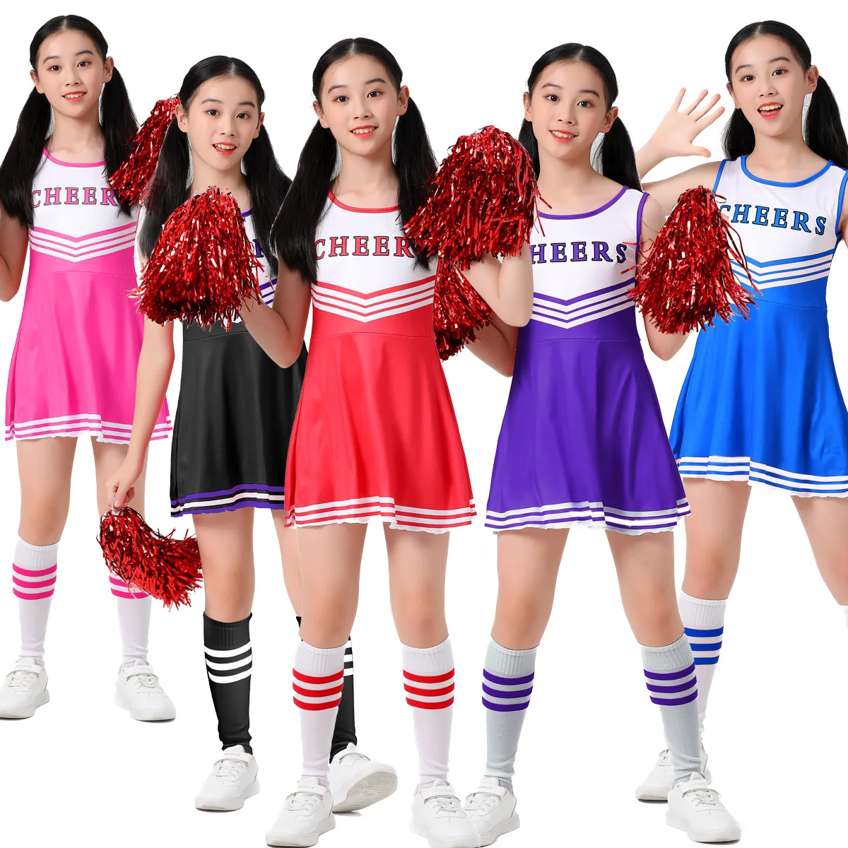 Children's cheerleading uniform foreign trade source five color CHEERS sleeveless football baby cheerleading skirt women's match
Children's cheerleading uniform foreign trade source five color CHEERS sleeveless football baby cheerleading skirt women's match