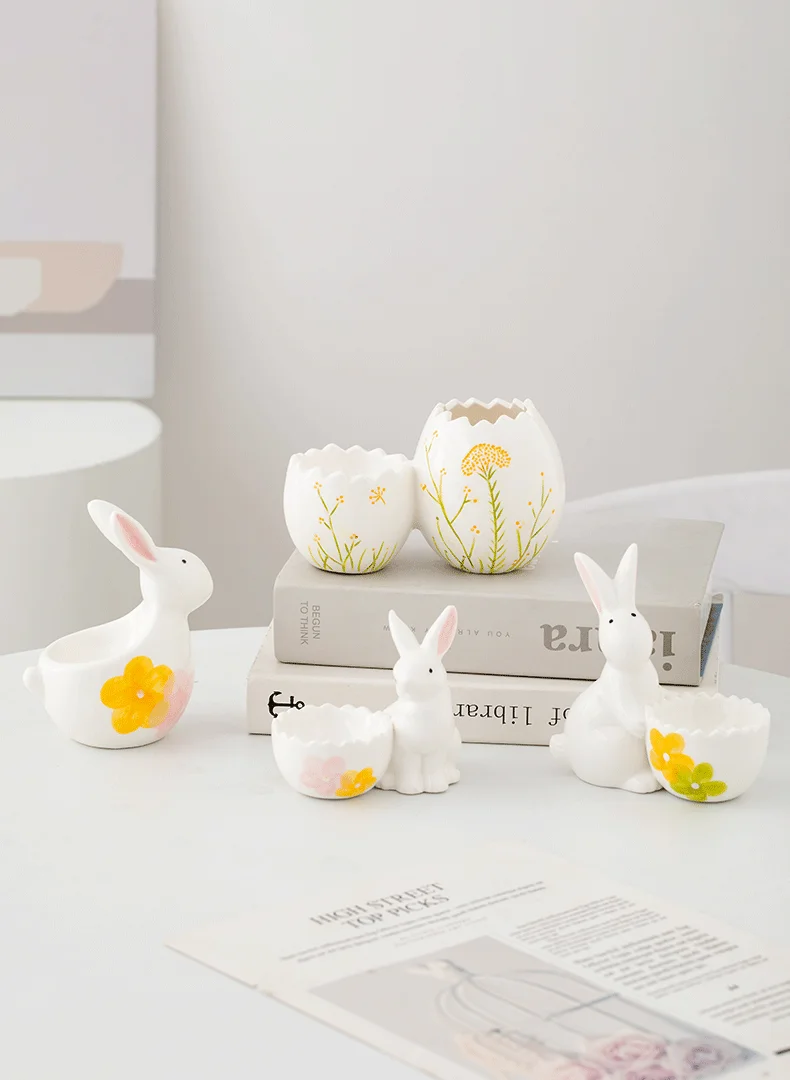 Shumen cartoon rabbit ceramic egg tray for storing eggs on the dining table, suitable for breakfast, egg cups, breakfast bowls,
Shumen cartoon rabbit ceramic egg tray for storing eggs on the dining table, suitable for breakfast, egg cups, breakfast bowls,