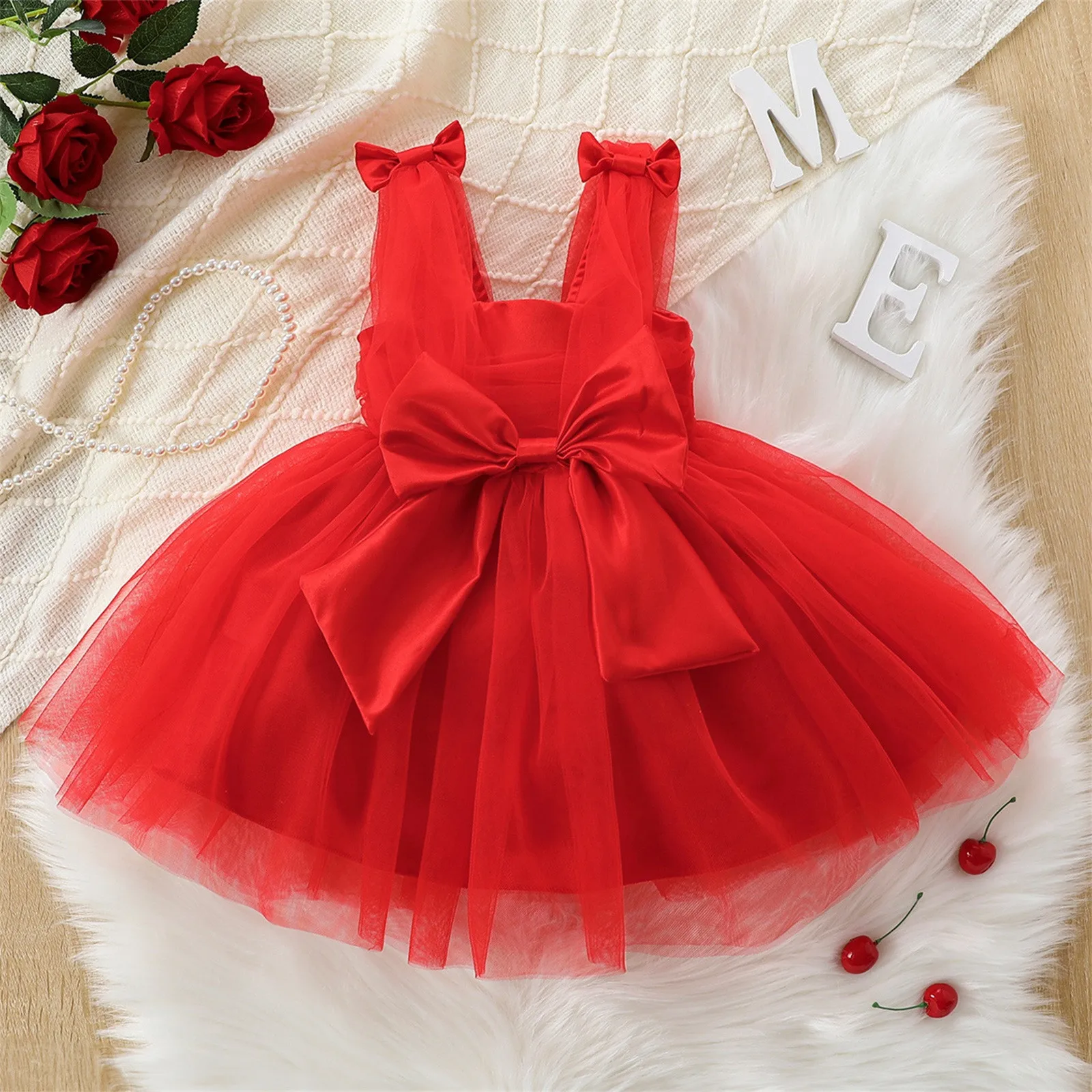 Infant Baby Girl Princess Dress Cute Big Bow Sleeveless Square Neck Tulle Tutu Slip Dress Christmas Party Daily Girl Ball Gown
Infant Baby Girl Princess Dress Cute Big Bow Sleeveless Square Neck Tulle Tutu Slip Dress Christmas Party Daily Girl Ball Gown