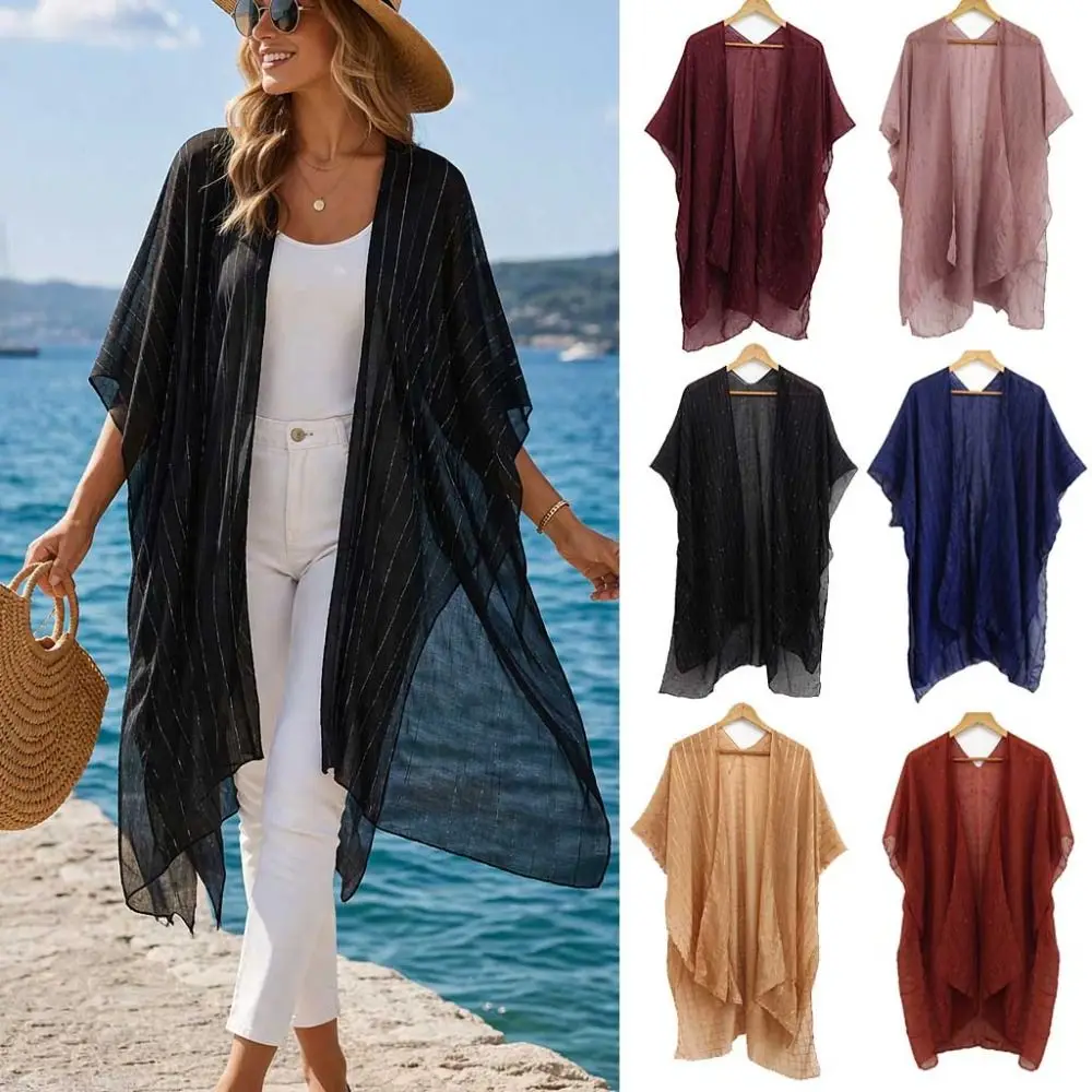 Fashionable Lightweight Women Tulle Shawl Breathable V-Neck Cardigans Summer Scarf UV Protection Beach Cover Up For Women
Fashionable Lightweight Women Tulle Shawl Breathable V-Neck Cardigans Summer Scarf UV Protection Beach Cover Up For Women