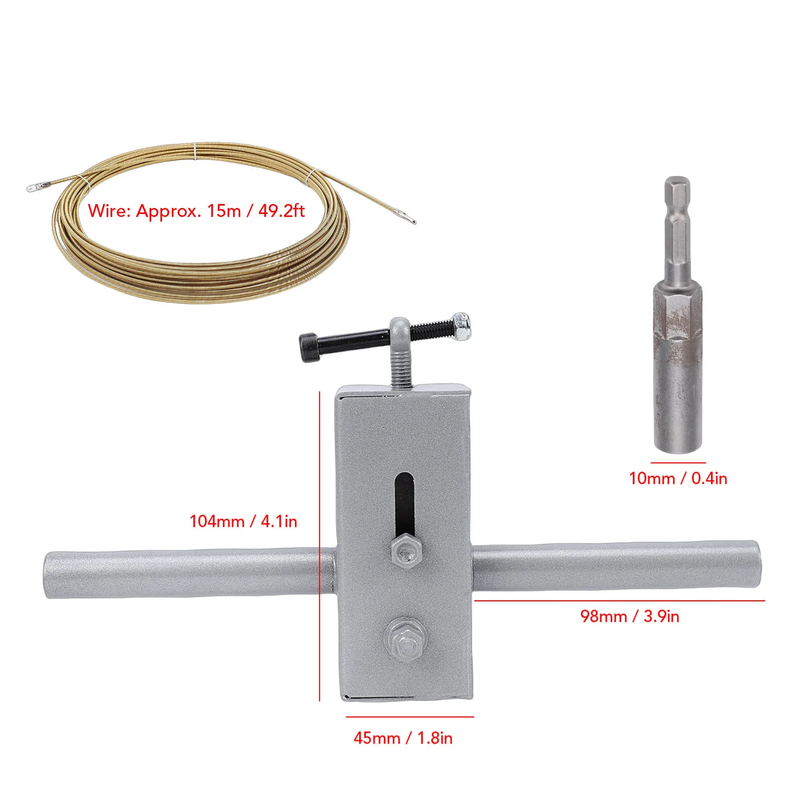 Wire Threading Device with 49.2FT Pulling Rope Drill Adapter Wall Concealed Pipe Wiring Machine for 3-8mm Electrical Cable
Wire Threading Device with 49.2FT Pulling Rope Drill Adapter Wall Concealed Pipe Wiring Machine for 3-8mm Electrical Cable
