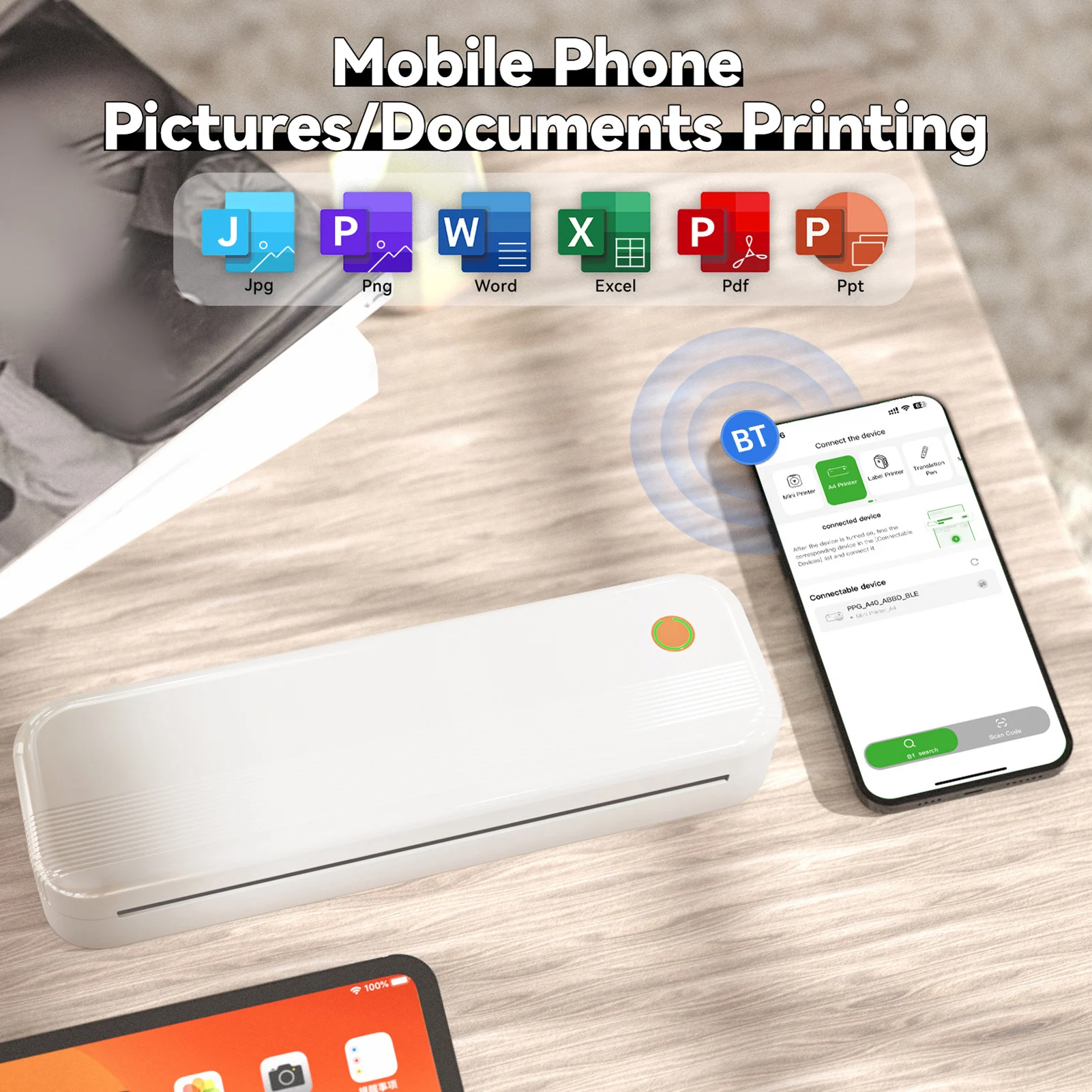 Peripage P40 Portable Thermal Printer Wireless Mobile Photo Printer Support 2''/3''/4''/216mm/210mm & Paper Width Inkless
Peripage P40 Portable Thermal Printer Wireless Mobile Photo Printer Support 2''/3''/4''/216mm/210mm & Paper Width Inkless