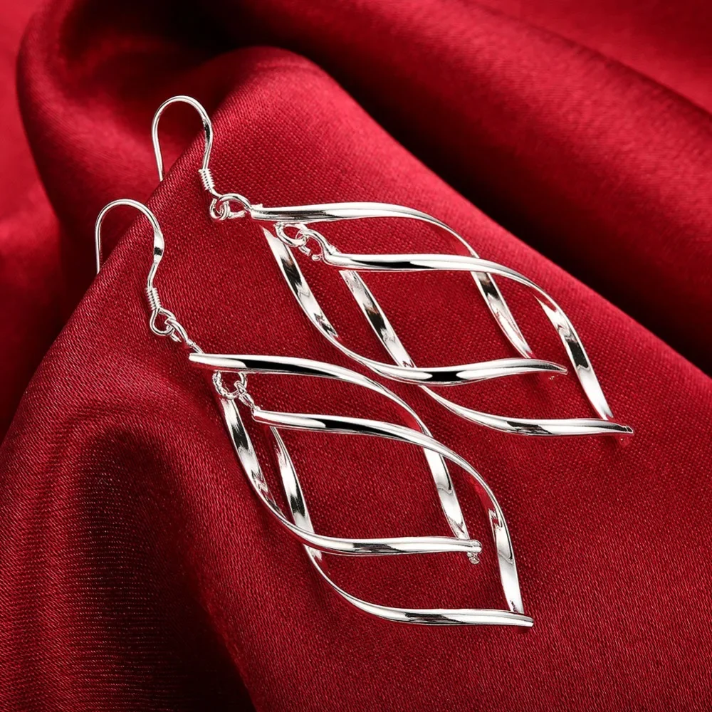 New Arrival 925 Sterling Silver wedding Earring Jewelry Women High Quality Long Earrings Hanging Drop hoop
New Arrival 925 Sterling Silver wedding Earring Jewelry Women High Quality Long Earrings Hanging Drop hoop