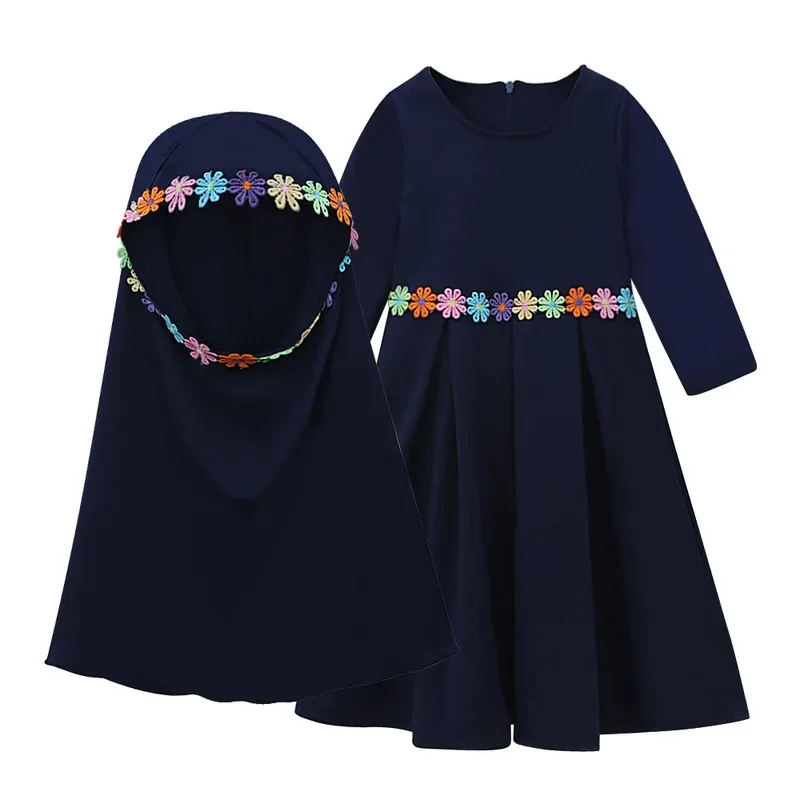 Modest Muslim Dress for Girls Abaya Child Toddler Baby 6-12M 1-5Y Prayer Dresses Islamic Burka Kaftan 2pcs/set Flowers Appliques
Modest Muslim Dress for Girls Abaya Child Toddler Baby 6-12M 1-5Y Prayer Dresses Islamic Burka Kaftan 2pcs/set Flowers Appliques