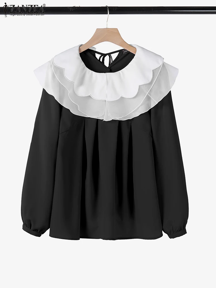 ZANZEA Elegant Pleated Tunic Tops Long Sleeve Sweety Women's Mesh Patchwork Blusas Mujer Casual Peter-Pan Collar Chic Blouses
ZANZEA Elegant Pleated Tunic Tops Long Sleeve Sweety Women's Mesh Patchwork Blusas Mujer Casual Peter-Pan Collar Chic Blouses
