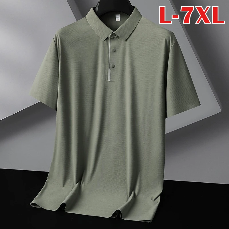 Minglu Seamless Summer Men's Polo Shirts Luxury Short Sleeve High Elasticity Solid Color Turn Down Collar Man Tees Plus Size 7XL
Minglu Seamless Summer Men's Polo Shirts Luxury Short Sleeve High Elasticity Solid Color Turn Down Collar Man Tees Plus Size 7XL