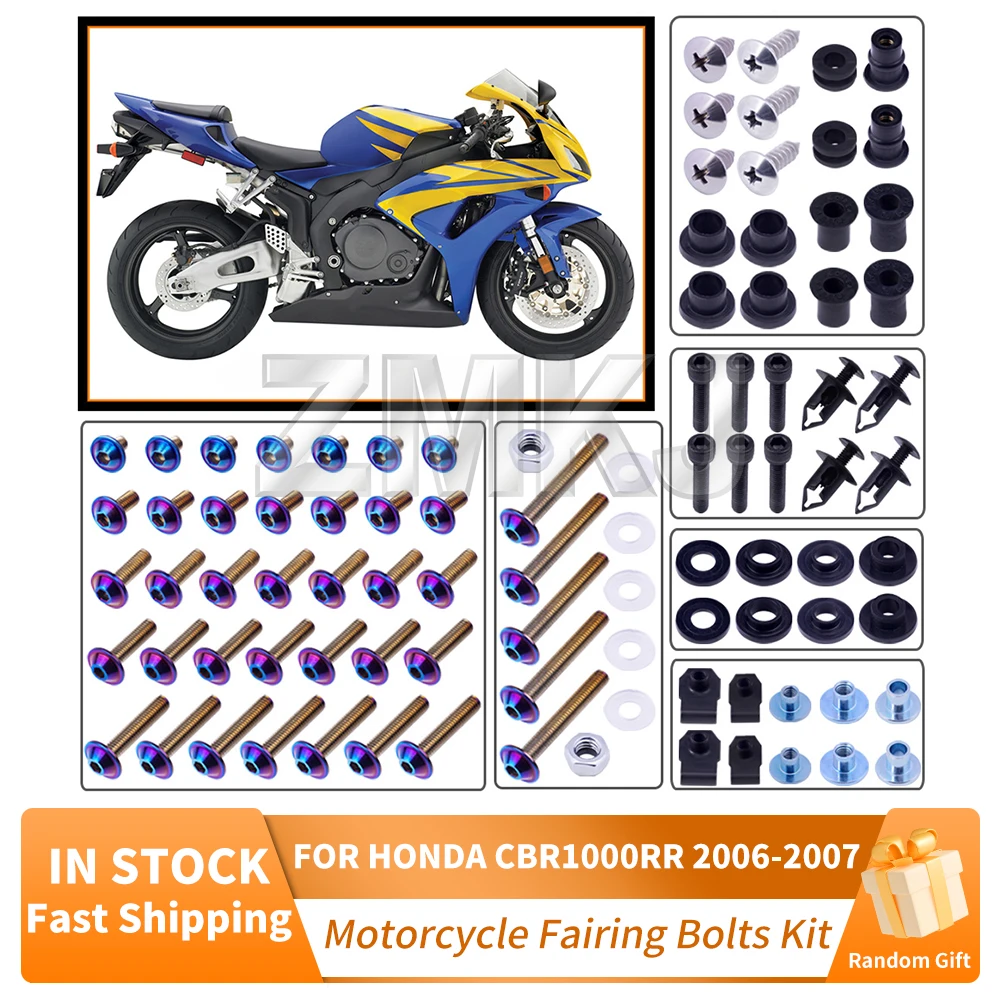 For HONDA CBR1000 RR CBR1000RR 2006-2007 Motorcycle Stainless Complete Bodywork Fairing Bolts Kit Screws Clip Motorcycle Parts
For HONDA CBR1000 RR CBR1000RR 2006-2007 Motorcycle Stainless Complete Bodywork Fairing Bolts Kit Screws Clip Motorcycle Parts