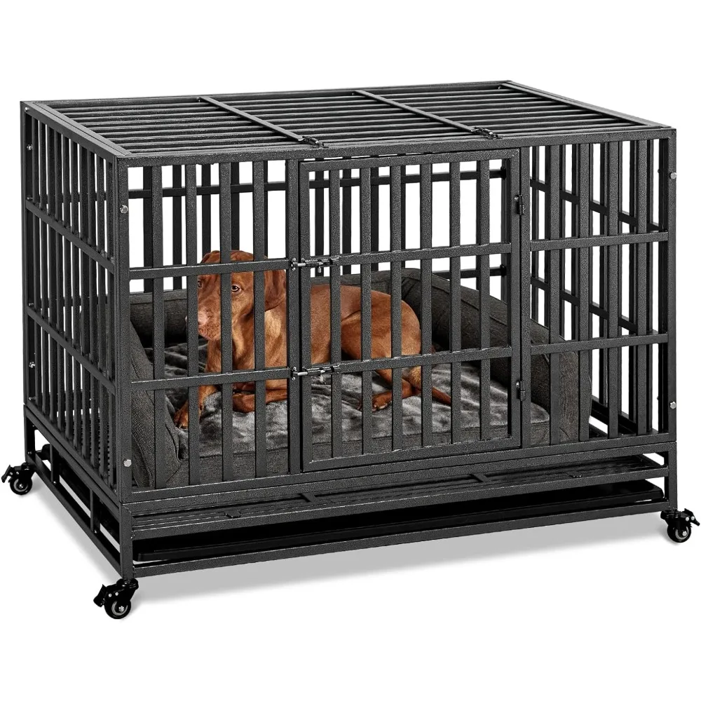 48 Inch Heavy-duty Non-destructive Dog Cage XL Large Dog Metal Cage, Anti Escape Dog Cage with Wheels, Detachable Tray
48 Inch Heavy-duty Non-destructive Dog Cage XL Large Dog Metal Cage, Anti Escape Dog Cage with Wheels, Detachable Tray