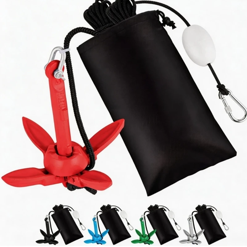 4 Prong Retractable Marine Mooring Gear with 40 Feet Rope & Carrying Case Carbon Steel Vessel Mooring for Canoes Small D7YA
4 Prong Retractable Marine Mooring Gear with 40 Feet Rope & Carrying Case Carbon Steel Vessel Mooring for Canoes Small D7YA