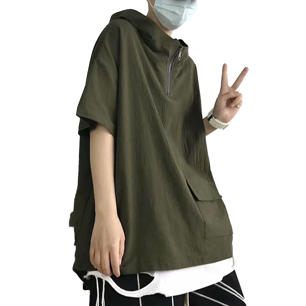 Comfortable Men Tops Pullover Short Sleeve Solid Color Sweatshirt Sweatshirts Zip Up Casual Harajuku For Daily Wear
Comfortable Men Tops Pullover Short Sleeve Solid Color Sweatshirt Sweatshirts Zip Up Casual Harajuku For Daily Wear