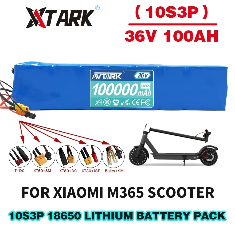 36V 100Ah 18650 lithium battery pack 10S3P 500W High power Same port 42V Electric Scooter M365 ebike Battery with Bracket
36V 100Ah 18650 lithium battery pack 10S3P 500W High power Same port 42V Electric Scooter M365 ebike Battery with Bracket
