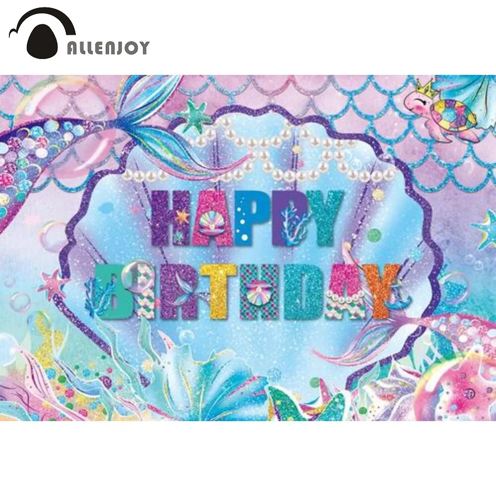 Allenjoy Happy Birthday Party Background Mermaid Theme Princess Girl Purple Under the Sea Pearl Baby Shower Photophone Backdrop
Allenjoy Happy Birthday Party Background Mermaid Theme Princess Girl Purple Under the Sea Pearl Baby Shower Photophone Backdrop