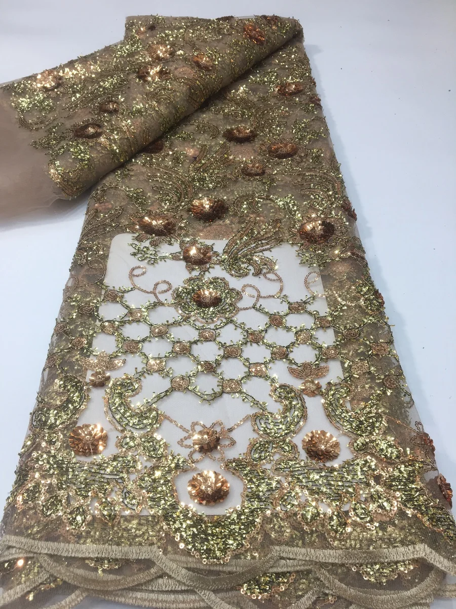 Gold High Quality Embroidery Nigerian Sequins Lace Fabrics 2023 New African French Tulle Mesh Lace Fabric For Sew Dress LYX2306
Gold High Quality Embroidery Nigerian Sequins Lace Fabrics 2023 New African French Tulle Mesh Lace Fabric For Sew Dress LYX2306