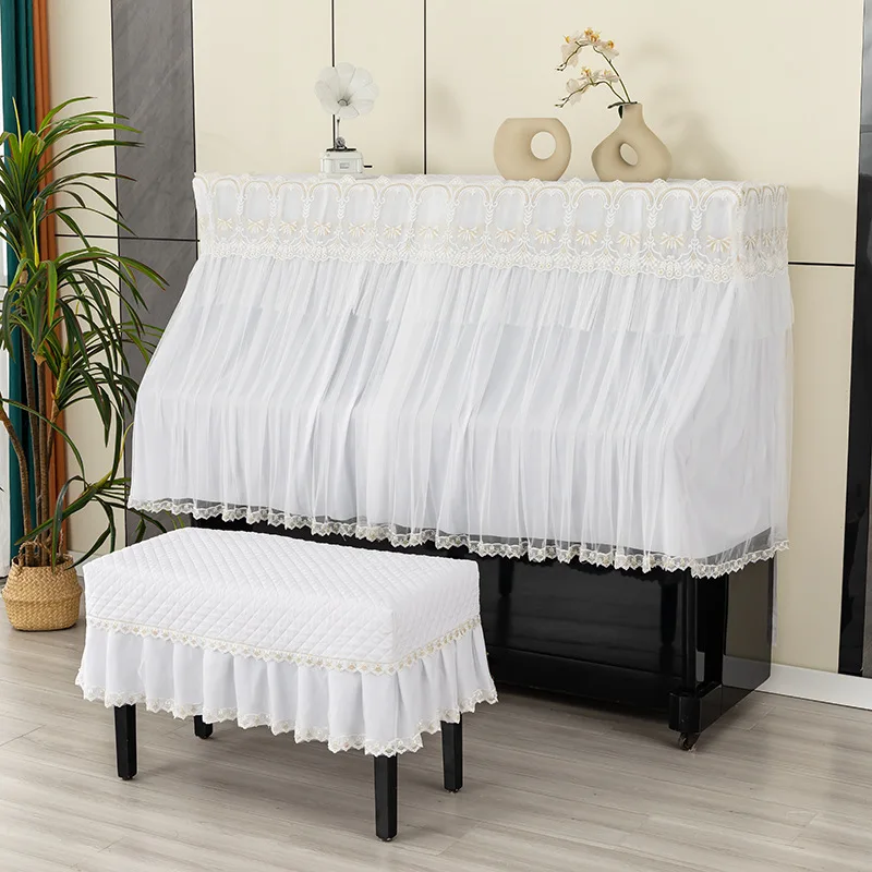 Korean Piano Dust Cover Lace Embroidered Gauze Double Opening Piano Cover with Ruffle Edge Piano Stool Dustproof Seat Cushion
Korean Piano Dust Cover Lace Embroidered Gauze Double Opening Piano Cover with Ruffle Edge Piano Stool Dustproof Seat Cushion