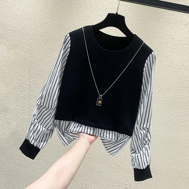 Autumn and Winter New Round Neck Sweater Women Long Sleeve Loose Pullover Korean Short Striped Knitted Bottoming Shirt.R285
Autumn and Winter New Round Neck Sweater Women Long Sleeve Loose Pullover Korean Short Striped Knitted Bottoming Shirt.R285