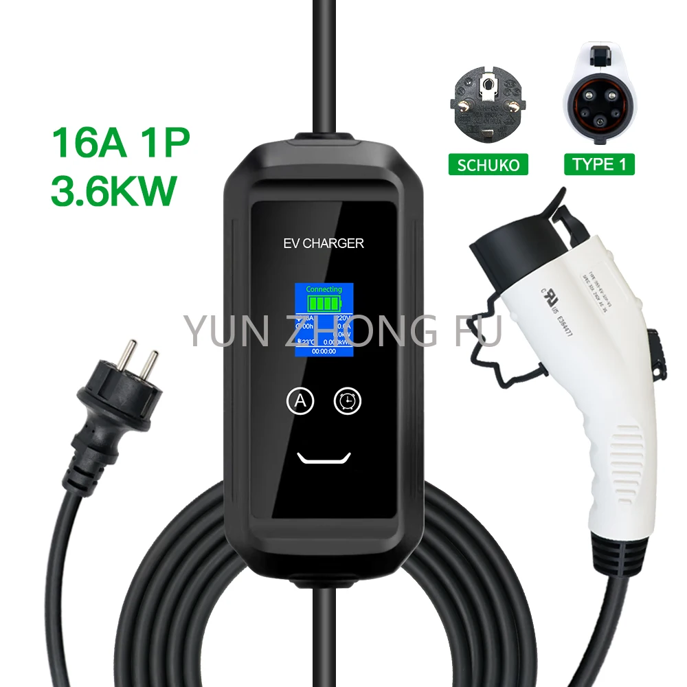 Car charger Electric vehicle 3.6kw GBT/Type1/2 Electric vehicle charger with Schuko plug, electric vehicle charging 220V 5m
Car charger Electric vehicle 3.6kw GBT/Type1/2 Electric vehicle charger with Schuko plug, electric vehicle charging 220V 5m