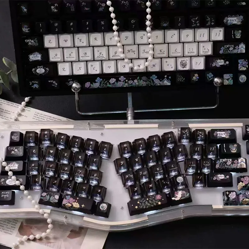 Ink Garden Black PC Five-Sided Sublimation PC Mechanical Keyboard Keycaps
Ink Garden Black PC Five-Sided Sublimation PC Mechanical Keyboard Keycaps