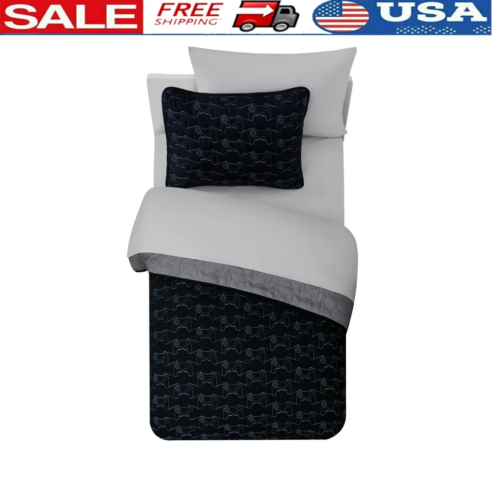 Kids Reversible Quilt Set with Sheets Gamer Design Twin 5 Piece Soft Microfiber Bedding Perfect Sleepovers Lightweight Durable
Kids Reversible Quilt Set with Sheets Gamer Design Twin 5 Piece Soft Microfiber Bedding Perfect Sleepovers Lightweight Durable