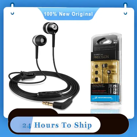 Sennheiser CX400II 3.5mm Wired Stereo Earphones Bass Headset Sport Earbuds Precision HIFI Headphone for iPhone/Samsung/XiaoMi