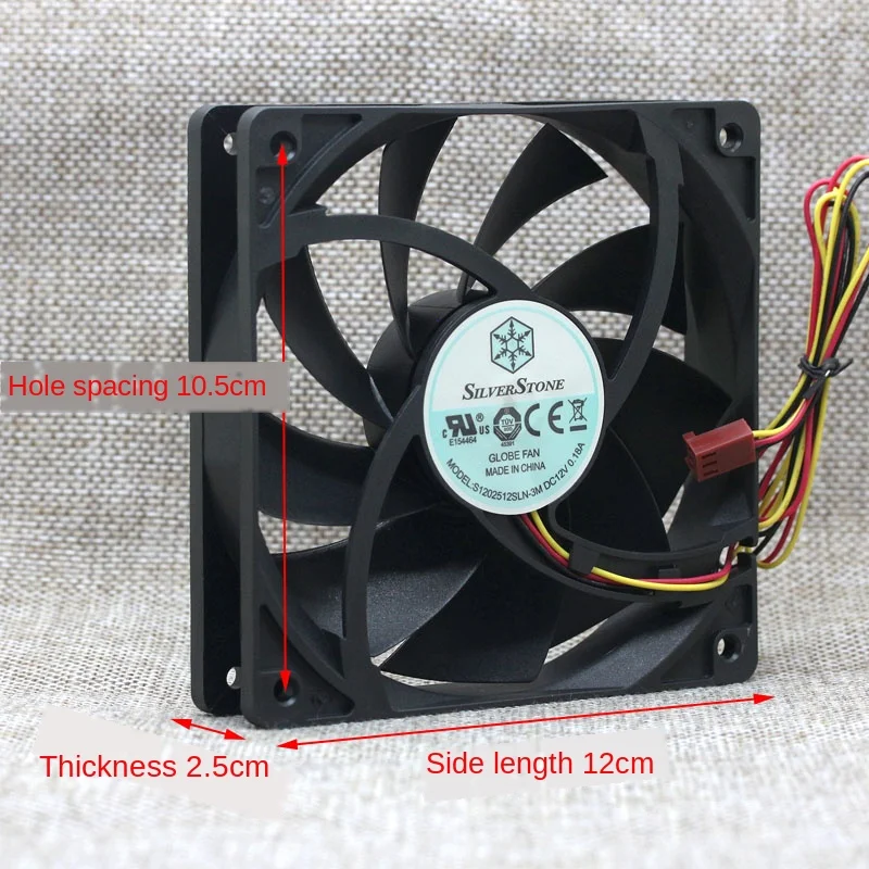 120mm Pc Cooling Fan 12cm S1202512SLN-3M 12V 0.18A 12cm Ultra-Quiet AP121 Chassis Cooling Fan
120mm Pc Cooling Fan 12cm S1202512SLN-3M 12V 0.18A 12cm Ultra-Quiet AP121 Chassis Cooling Fan