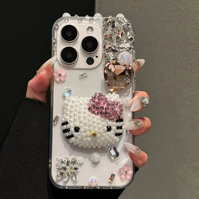 DIY Cartoon Sanrio Hello Kitty Rhinestone 3D Heart Phone Case for iPhone 16 Pro Max 15 Pro 14 Plus 13 12 11 Protective Case
DIY Cartoon Sanrio Hello Kitty Rhinestone 3D Heart Phone Case for iPhone 16 Pro Max 15 Pro 14 Plus 13 12 11 Protective Case