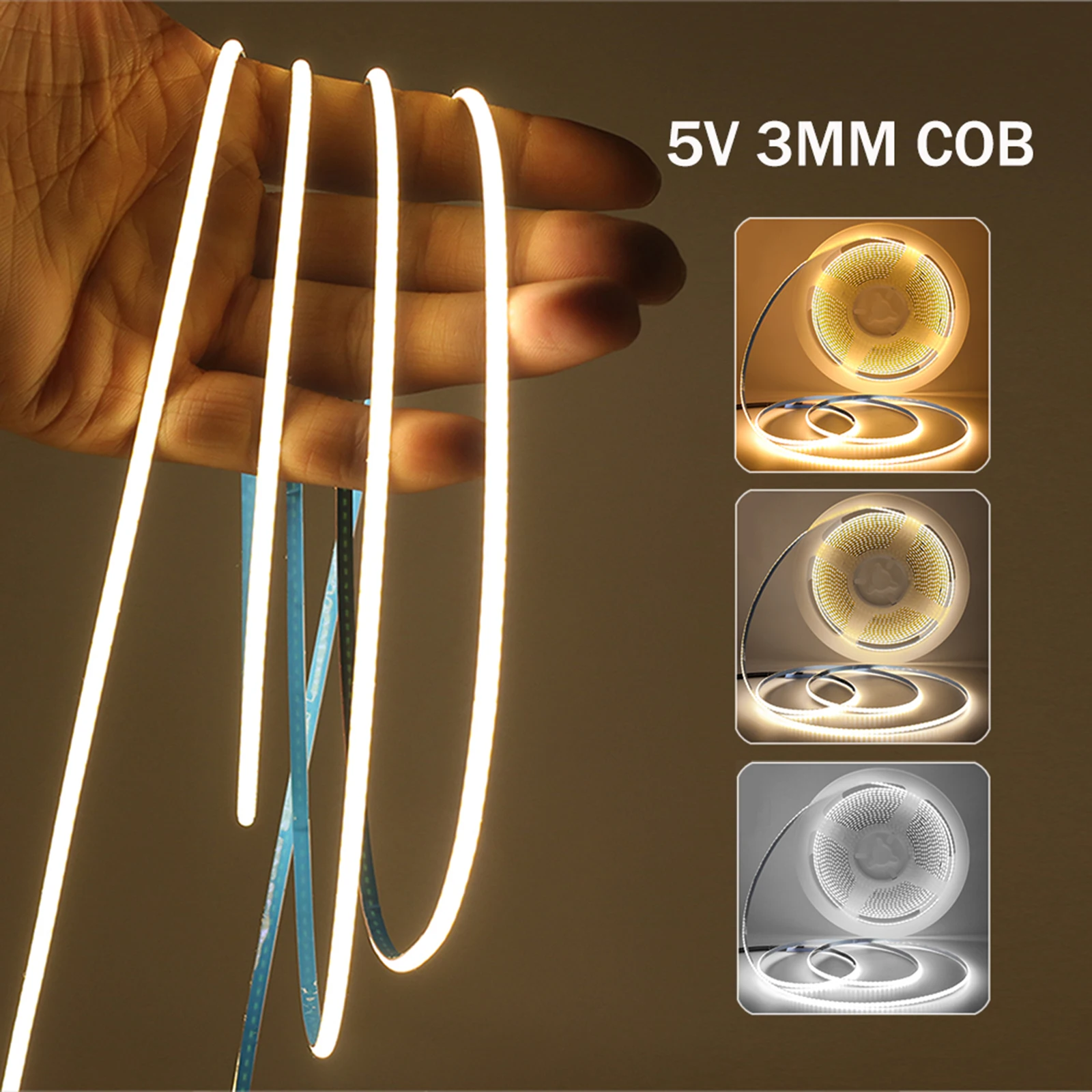 3mm Ultra Thin COB LED Strip 5V USB Flexible LED Strip 320LEDs High Density Linear Light White/Warm/Natural/Blue/Green/Red/Ice
3mm Ultra Thin COB LED Strip 5V USB Flexible LED Strip 320LEDs High Density Linear Light White/Warm/Natural/Blue/Green/Red/Ice