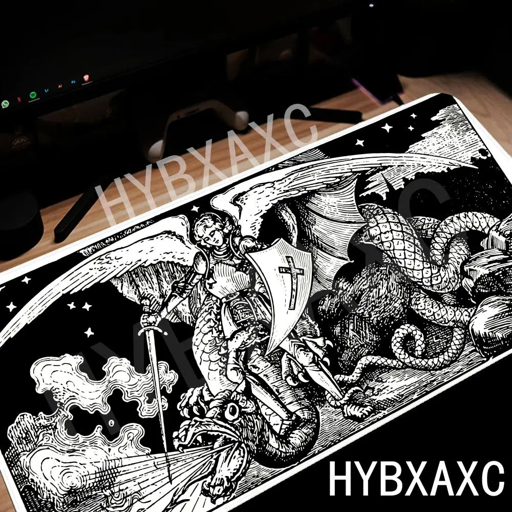 HYBXAXC Medieval Archangel Battle Desk Gothic Engraving Mouse Pad Black White Fantasy Desk Pad, Dark Religious Style Desk Mat
HYBXAXC Medieval Archangel Battle Desk Gothic Engraving Mouse Pad Black White Fantasy Desk Pad, Dark Religious Style Desk Mat