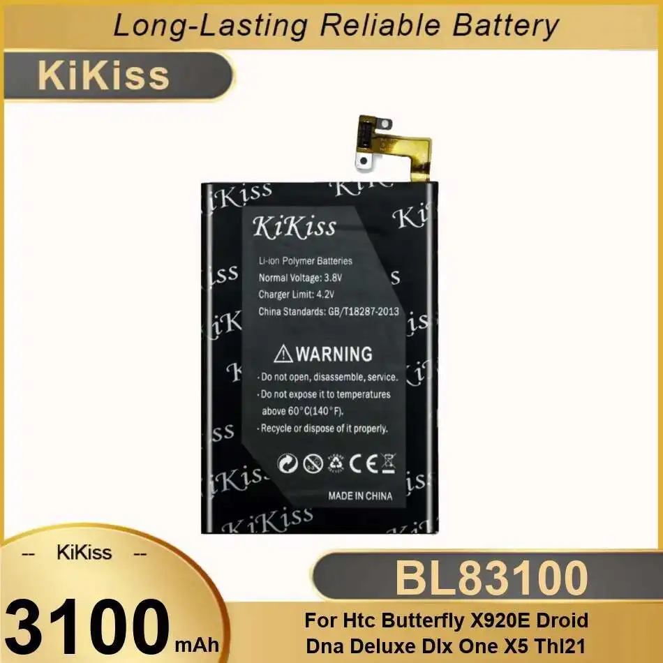 For Htc Butterfly X920e Droid Dna Deluxe Dlx One X5 THL21 High-Capacity BL83100 Mobile Phone Battery 3100mAh
For Htc Butterfly X920e Droid Dna Deluxe Dlx One X5 THL21 High-Capacity BL83100 Mobile Phone Battery 3100mAh