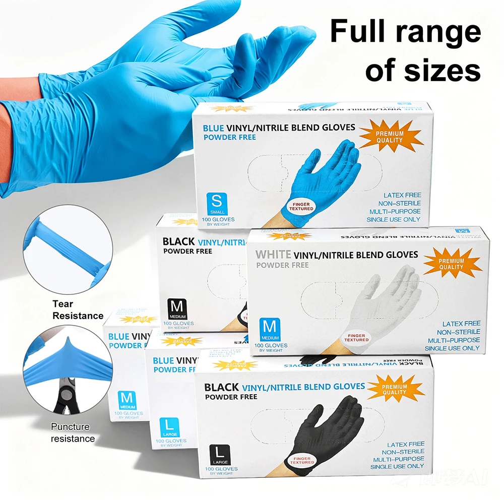 100Pcs Disposable Blend Gloves Food Safe Latex-Free Powder-Free Clear Vinyl Gloves For Cooking Food Prep Household Cleaning Tool
100Pcs Disposable Blend Gloves Food Safe Latex-Free Powder-Free Clear Vinyl Gloves For Cooking Food Prep Household Cleaning Tool