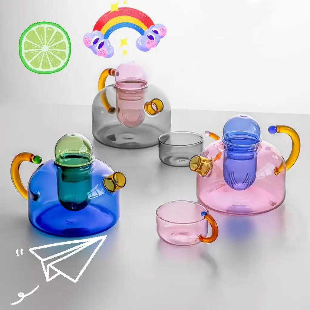 1-Piece Set of Creative Color-Blocking High-Temperature Resistant Glass Tea Infuser Teapot for Home Use, Suitable for Brewing Herbal Tea, Black Tea, and Flower Tea, with Detachable Tea Strainer, Attractive, Durable, and Easy to Clean - Perfect for Familie
1-Piece Set of Creative Color-Blocking High-Temperature Resistant Glass Tea Infuser Teapot for Home Use, Suitable for Brewing Herbal Tea, Black Tea, and Flower Tea, with Detachable Tea Strainer, Attractive, Durable, and Easy to Clean - Perfect for Familie