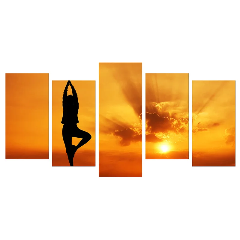 5 Pieces Lady Doing Yoga Wall Art Poster Golden Sunset Print Canvas Painting Modern Style Picture Living Room Home Decor
5 Pieces Lady Doing Yoga Wall Art Poster Golden Sunset Print Canvas Painting Modern Style Picture Living Room Home Decor