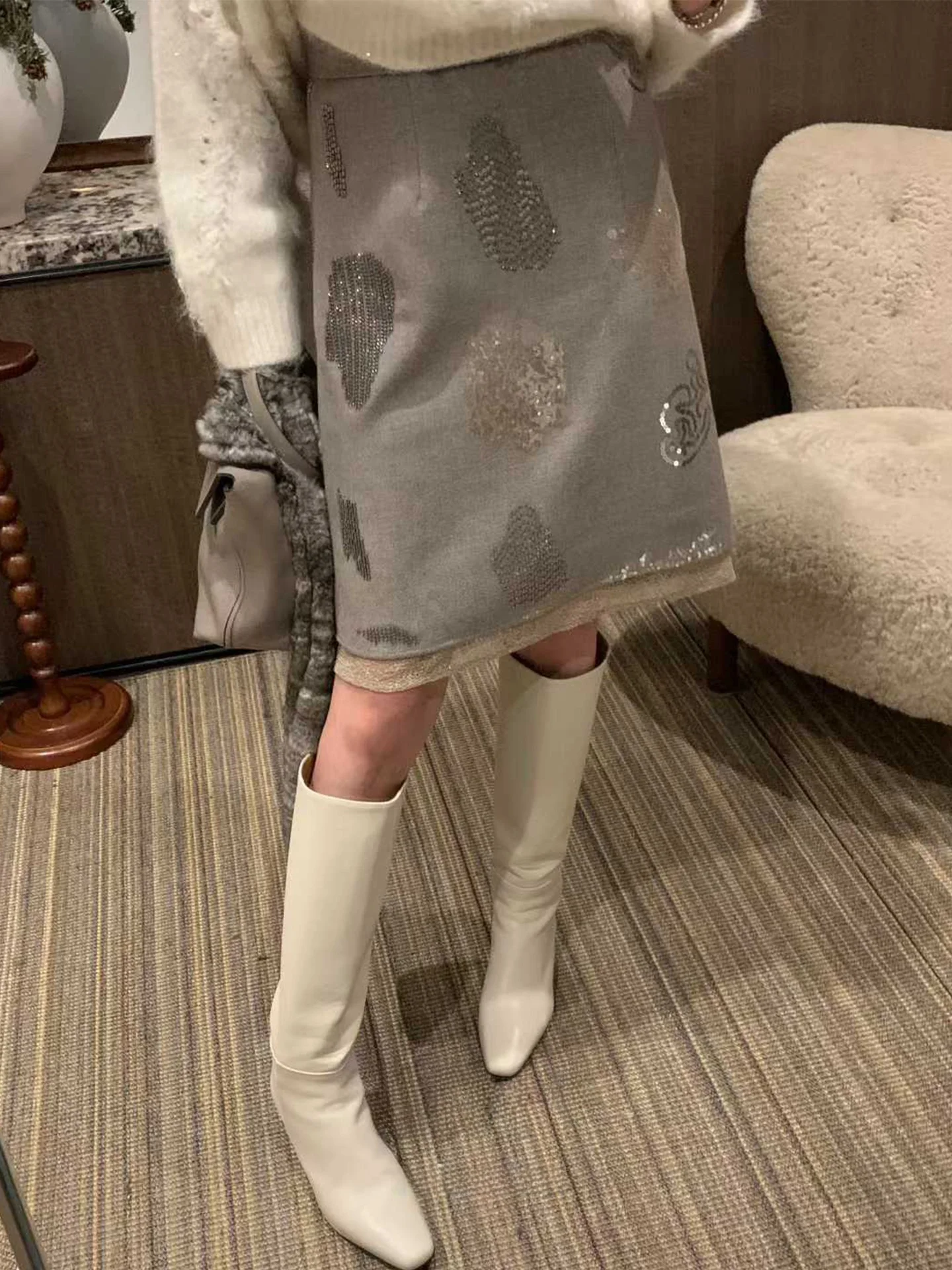 Ele Lace Embroidery Patchwork Bead f Skirt Spring New Sle Lady Commute Polyester Fiber H-ape Side Zipper Design
Ele Lace Embroidery Patchwork Bead f Skirt Spring New Sle Lady Commute Polyester Fiber H-ape Side Zipper Design