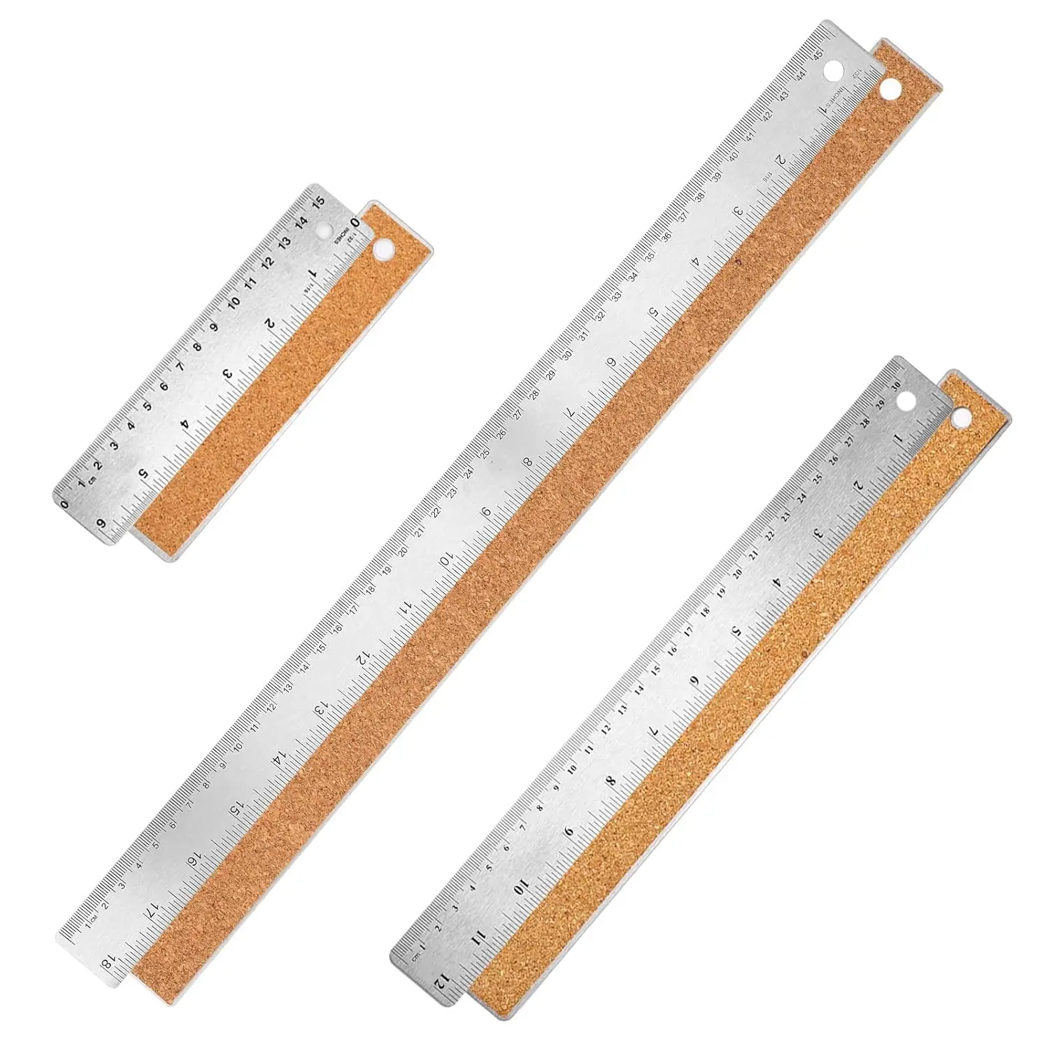 Stainless Steel Metal Ruler with Cork Backing 6 12 18 Inch Non-Slip Ruler with Inch and cm for Drafting Office
Stainless Steel Metal Ruler with Cork Backing 6 12 18 Inch Non-Slip Ruler with Inch and cm for Drafting Office